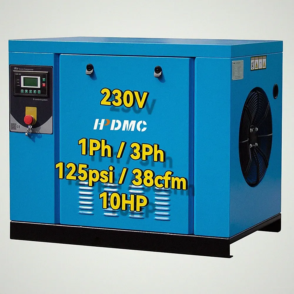 1 Phase 3 Phase 10 HP Variable Frequency Drive Rotary Screw Air Compressor 230V