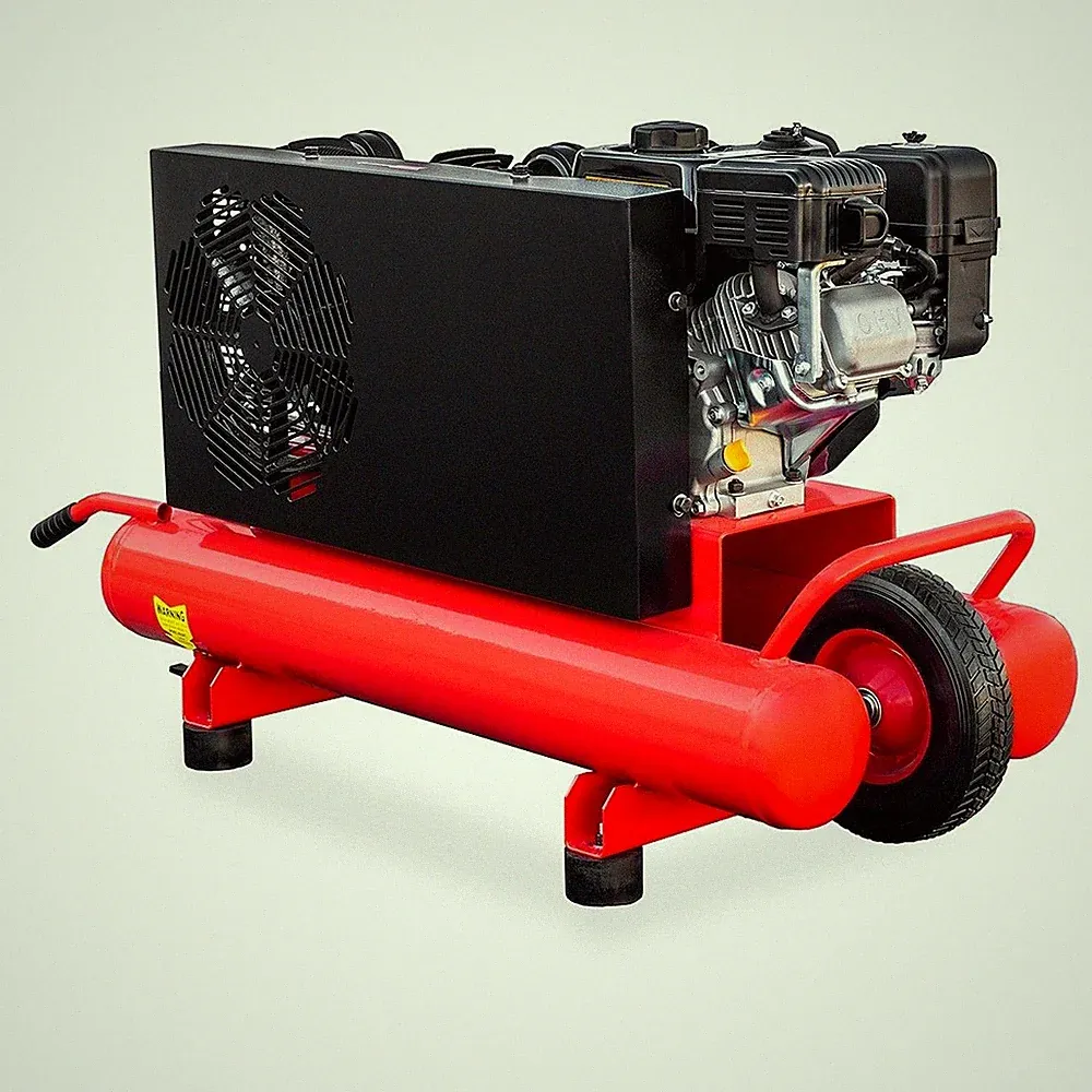 10 Gallons 6.5HP Portable Gas-Powered Twin Stack Air Compressor Built-in Handles