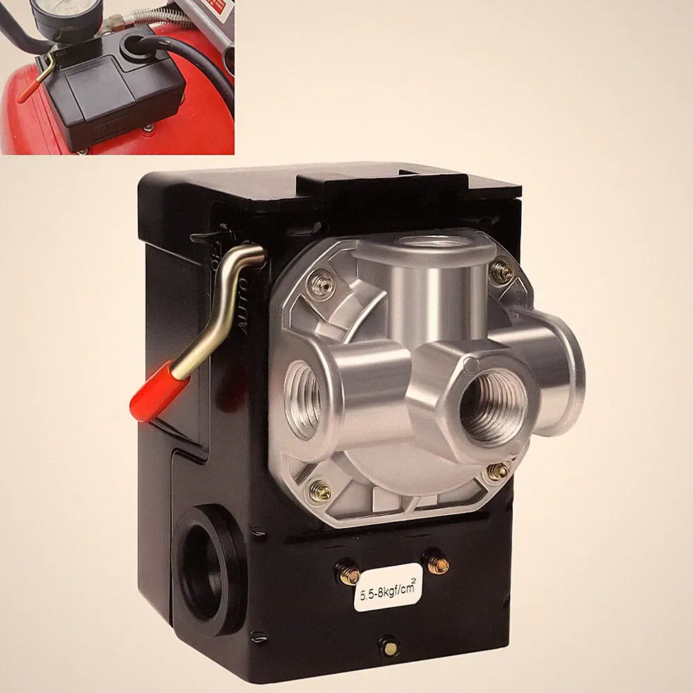 Air Compressor Pressure Switch LF10-4H, 4 Port 1/4" NPT, 95-125 PSI Pressure...