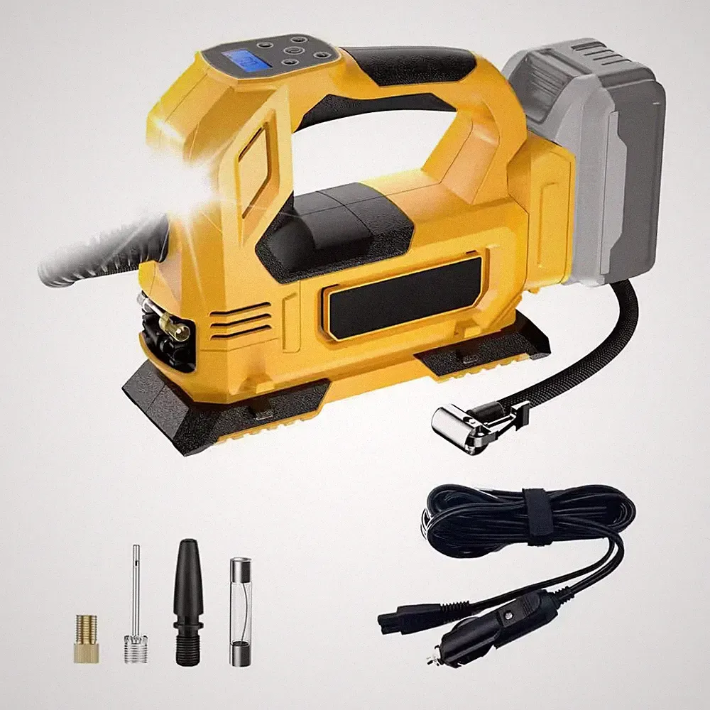 Cordless 150 PSI Portable Electric Air Compressor Compatible with LED Light Digi