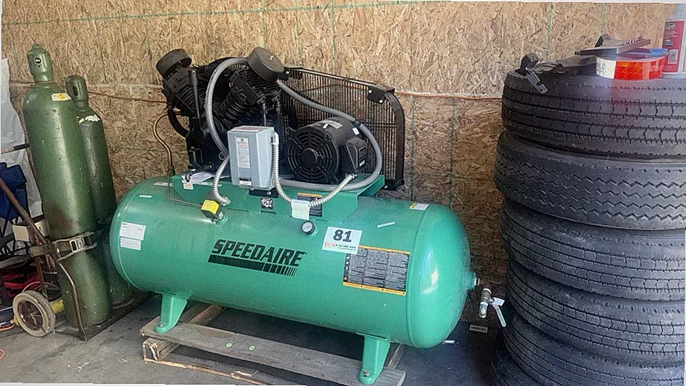 SPEEDAIRE Electric Air Compressor: 10 hp, 2 Stage, Horizontal, 120 gal